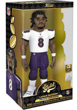 Load image into Gallery viewer, Baltimore Ravens Lamar Jackson Funko Gold w/Chase 12&quot; Collectible NFL Figure
