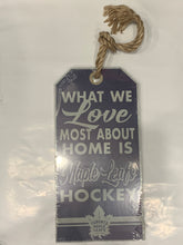 Load image into Gallery viewer, Toronto Maple Leafs Wooden Hanging Tag
