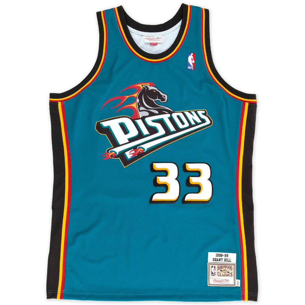 Men's Mitchell & Ness Grant Hill Detroit Pistons Blue NBA Hardwood Classics Swingman Jersey