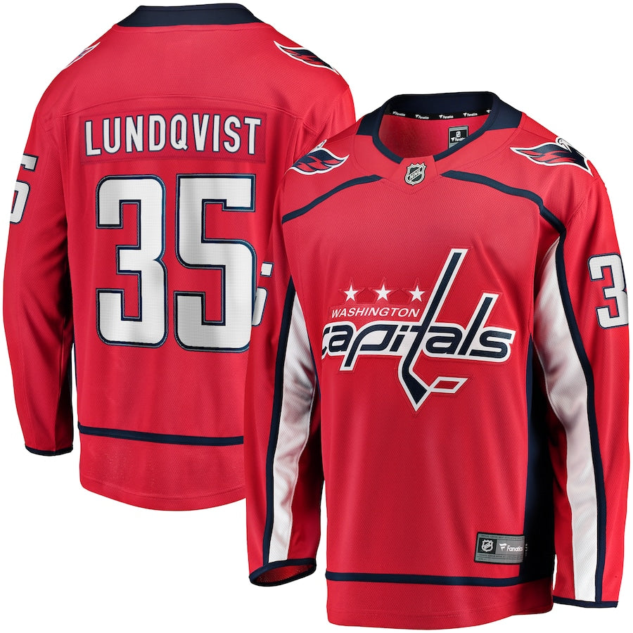Men's Fanatics Washington Capitals Henrik Lundqvist Breakaway Red NHL Jersey