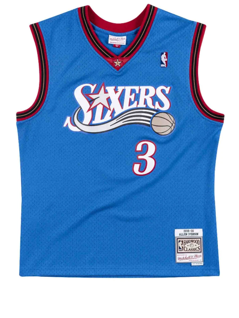 Men's Mitchell & Ness Allen Iverson Philadelphia 76ers Blue NBA Hardwood Classics Swingman Jersey
