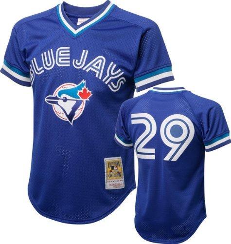 Men's Mitchell & Ness Toronto Blue Jays Joe Carter Mesh Batting Practice MLB Blue Jersey