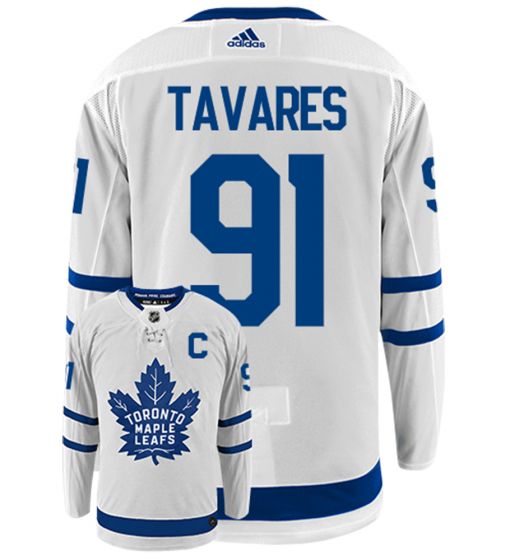 Men's Adidas Toronto Maple Leafs John Tavares 'C' Authentic White NHL Jersey