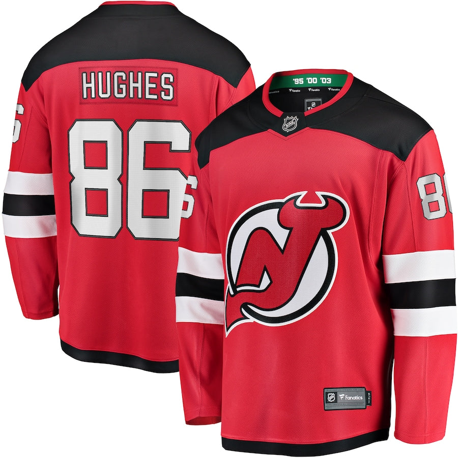Jack Hughes NHL New Jersey Devils Fanatics Branded Home Premier Breakaway Player Jersey - Red