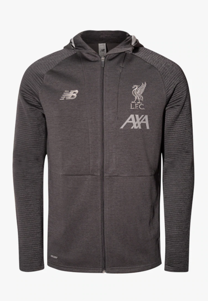 Men's New Balance Liverpool FC Full-Zip Grey Soccer Hoodie