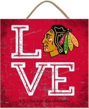 Load image into Gallery viewer, NHL &#39;Love My Team&#39;  10x10 Square Wood Sign
