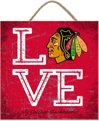 NHL 'Love My Team'  10x10 Square Wood Sign