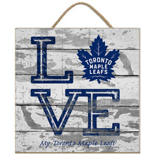 Load image into Gallery viewer, NHL &#39;Love My Team&#39;  10x10 Square Wood Sign
