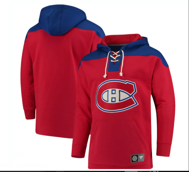 Montreal Canadiens Fanatics Branded Breakaway Lace Up Hoodie - Red/Royal