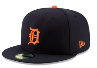 Men's Detroit Tigers New Era Navy Road Authentic Collection On-Field Logo 59FIFTY Fitted Hat