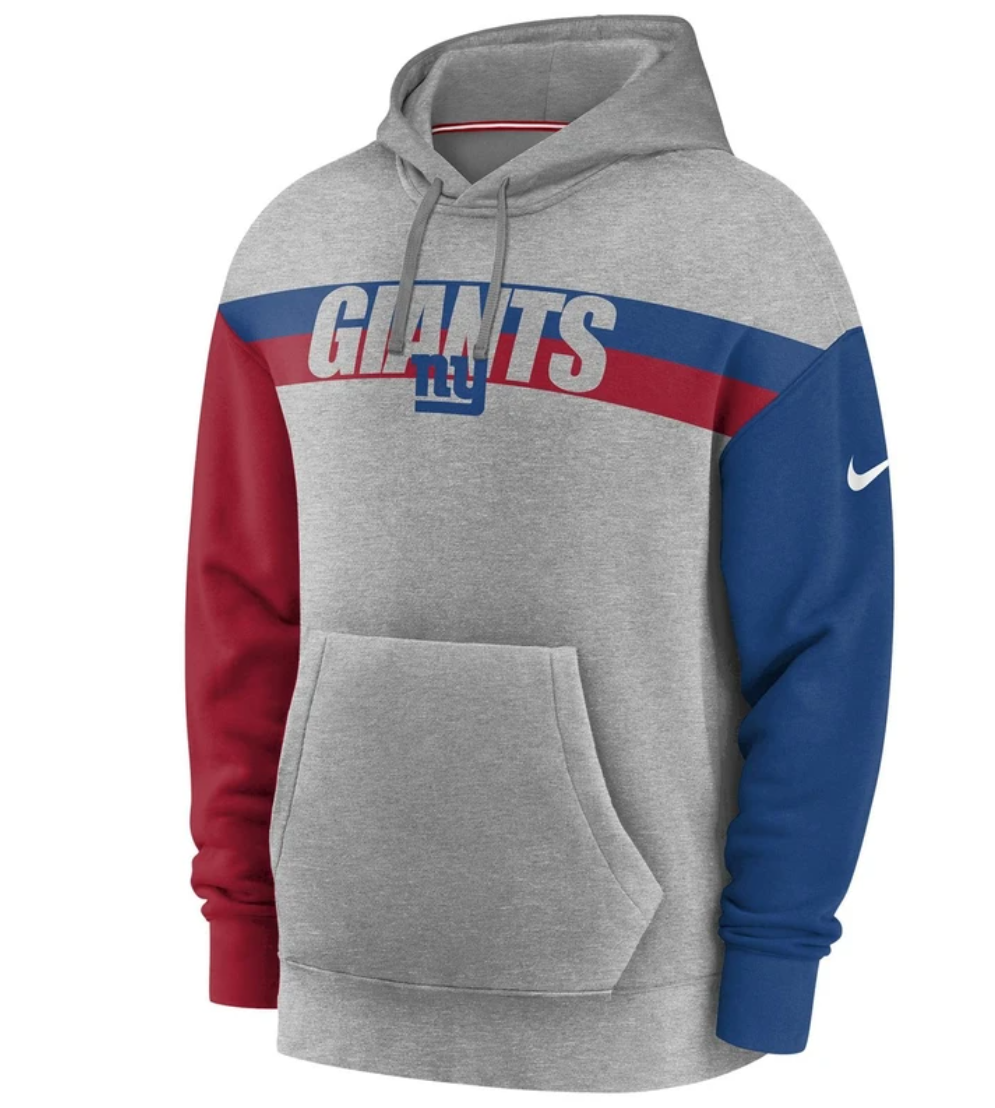 New York Giants Nike Heritage Grey Triblend Pullover Hoodie