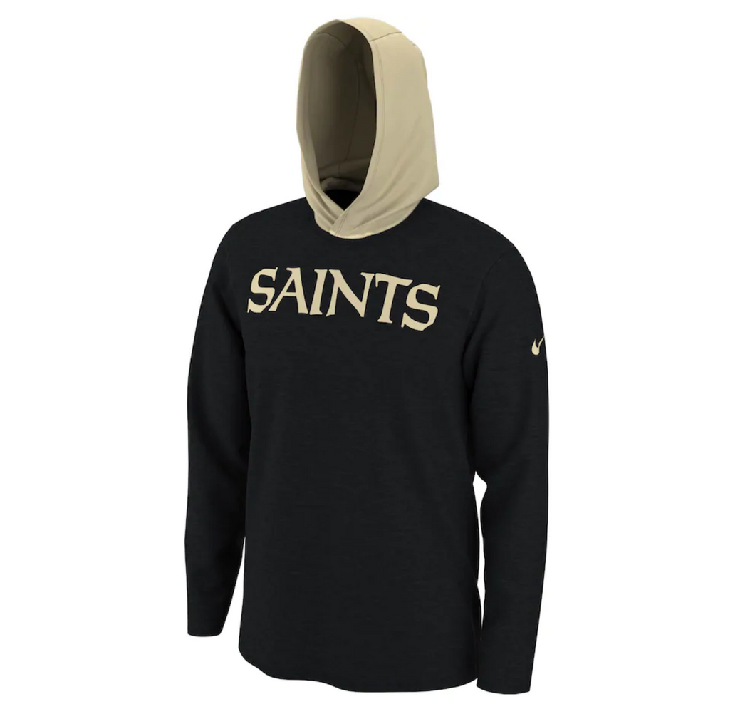 Men's Nike Black New Orleans Saints Helmet Performance - Hoodie Long Sleeve T-Shirt