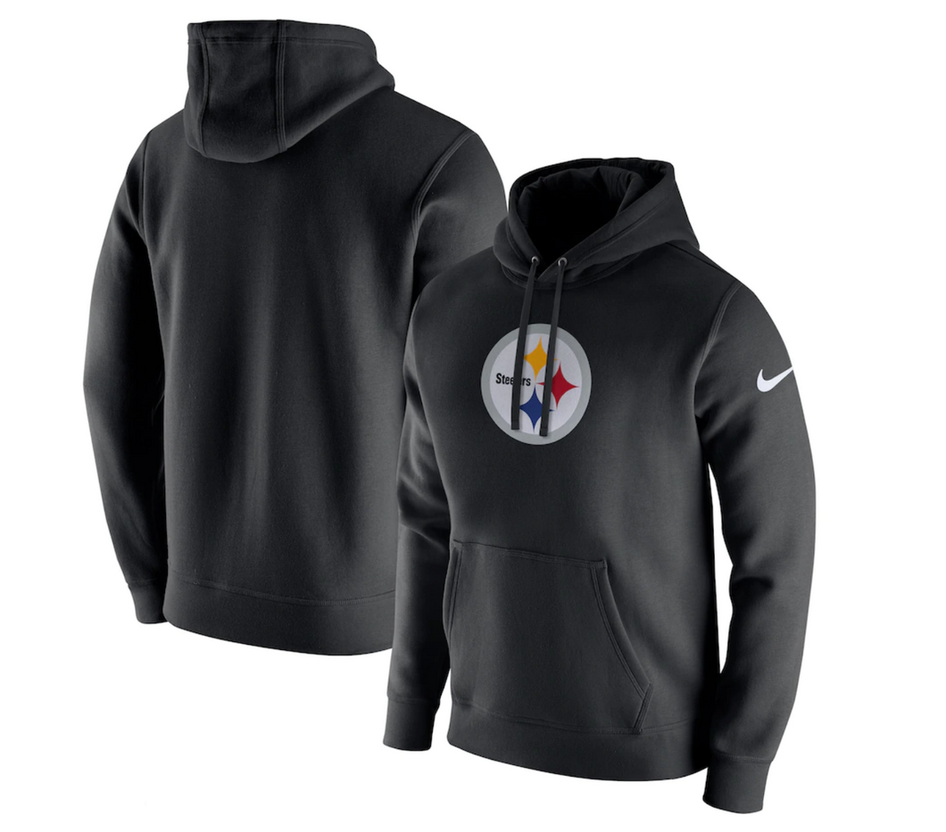 Men's Nike Black Pittsburgh Steelers Club Fleece Logo Pullover Hoodie