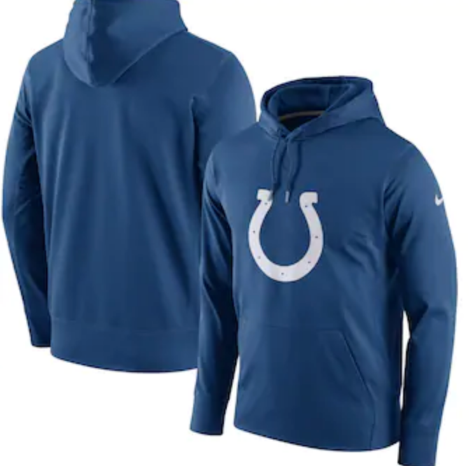Men's Nike Blue Indianapolis Colts Club Fleece Logo Pullover Hoodie
