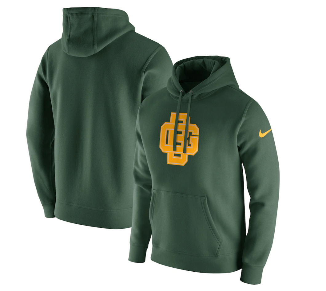 Men's Nike Green Green Bay Packers Historic Club Fleece Pullover Hoodie
