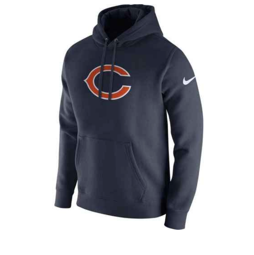 Men's Nike Navy Chicago Bears Club Fleece Logo Pullover Hoodie