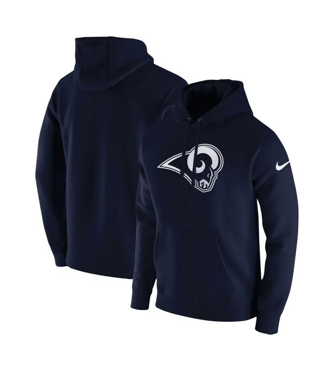 Men's Nike Navy Los Angeles Rams Club Fleece Logo Pullover Hoodie