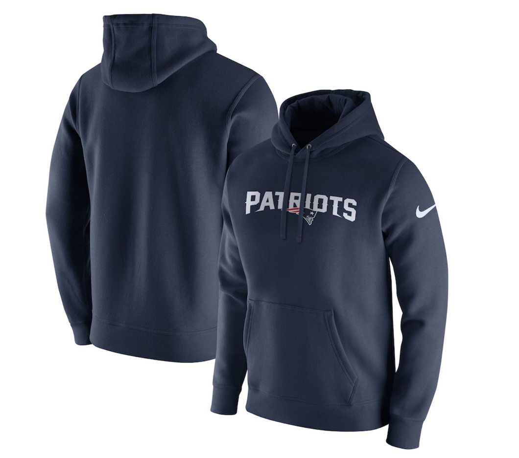 Men's Nike Navy New England Patriots Club Fleece Logo Pullover Hoodie