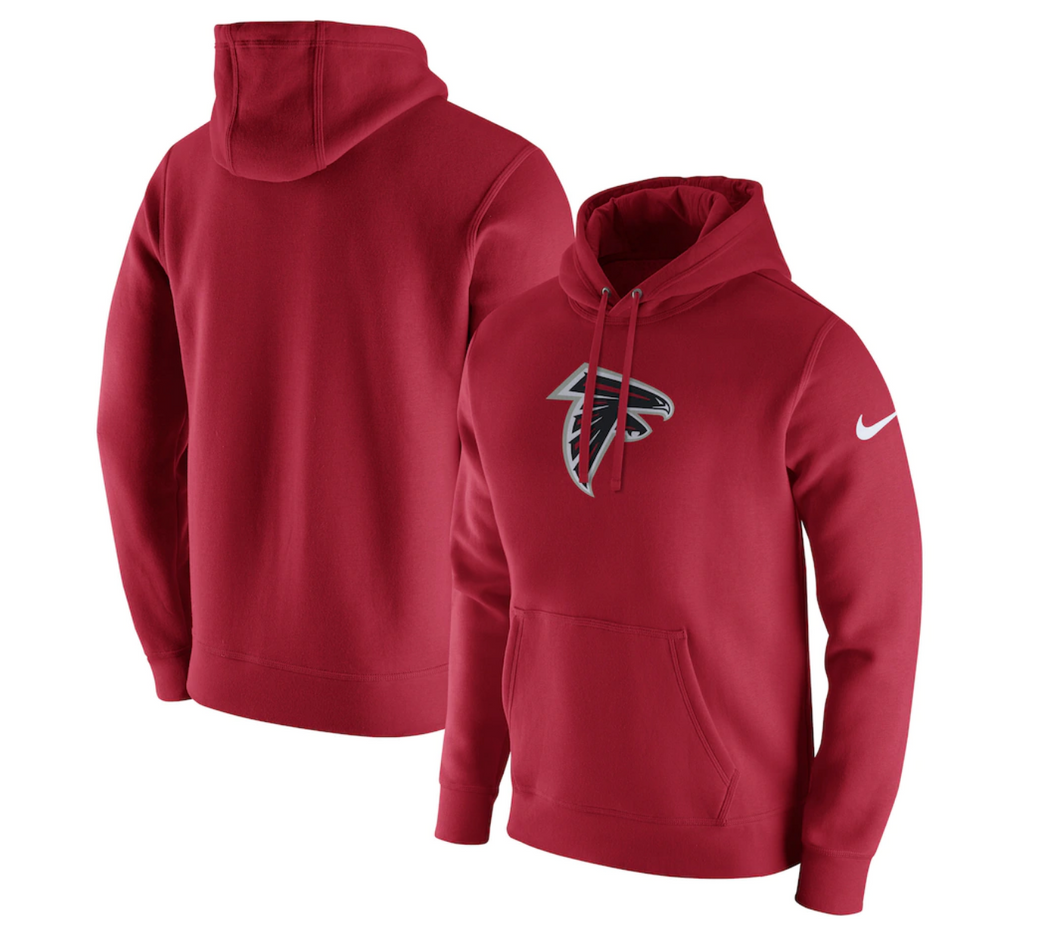 Men's Nike Red Atlanta Falcons Club Fleece Logo Pullover Hoodie