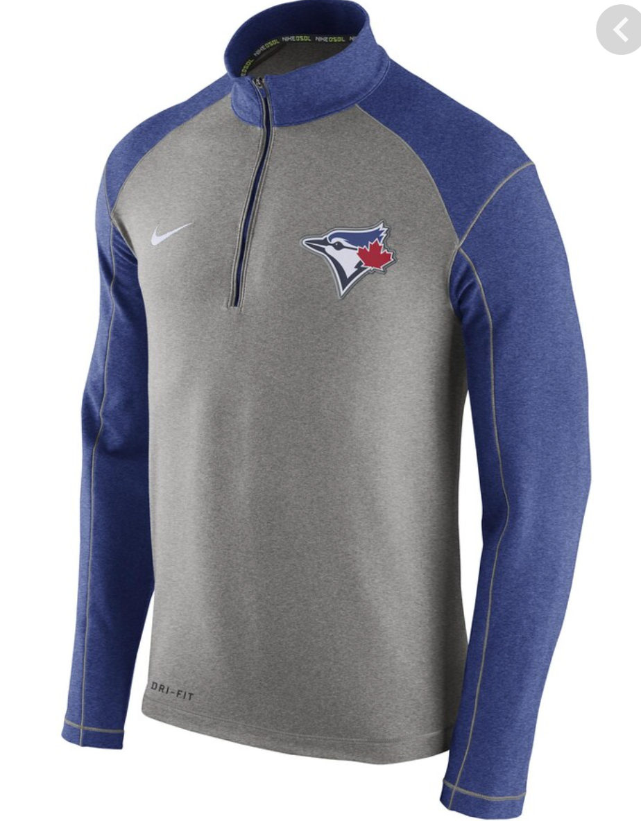Toronto Blue Jays Nike Royal/Grey Drifit Touch Fleece Half Zip Sweatshirt