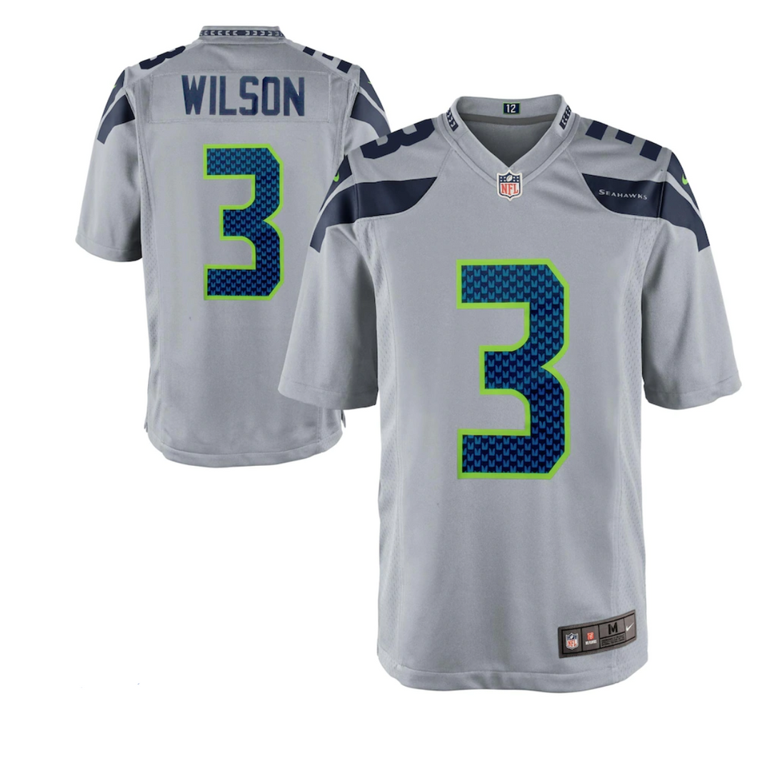 Seattle Seahawks Nike 3 Russell Wilson Home Jersey