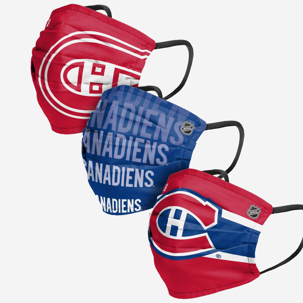 Montreal Canadiens Forever Pleated NHL Face Covering 3 Pack