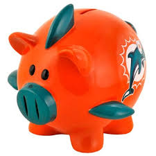 Miami Dolphins  Large Team Piggy Bank