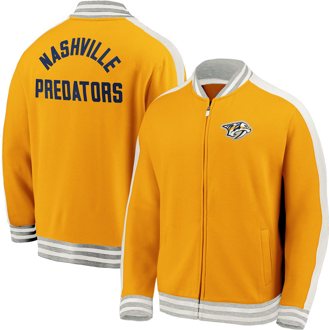 Men's Nashville Predators Yellow & Grey Full-Zip Track NHL Jacket