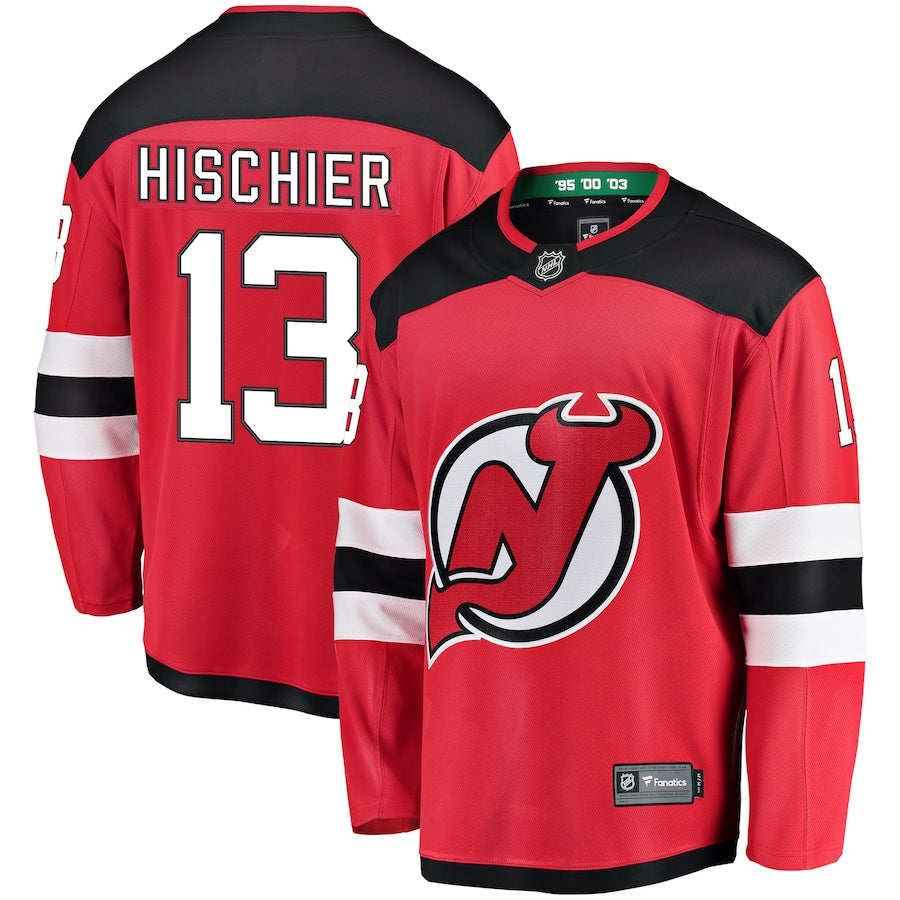 Men's Fanatics New Jersey Devils Nico Hischier Breakaway Red NHL Jersey