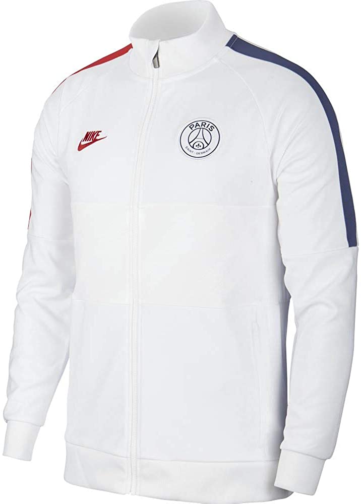 Men's Nike Paris Saint Germain Full-Zip Anthem White Track Soccer Jacket