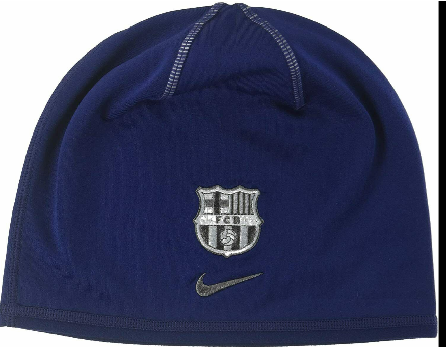 Nike FC Barcelona Soccer Beanie Official Cap- Size OSFA Color-Blue