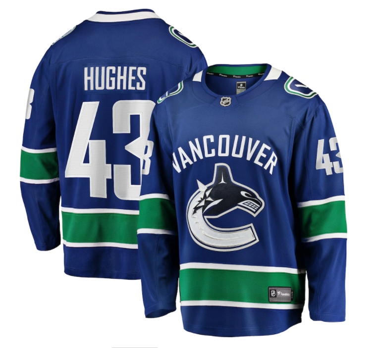 Quinn Hughes Vancouver Canucks Fanatics Branded Breakaway Team Color Player Jersey - Blue