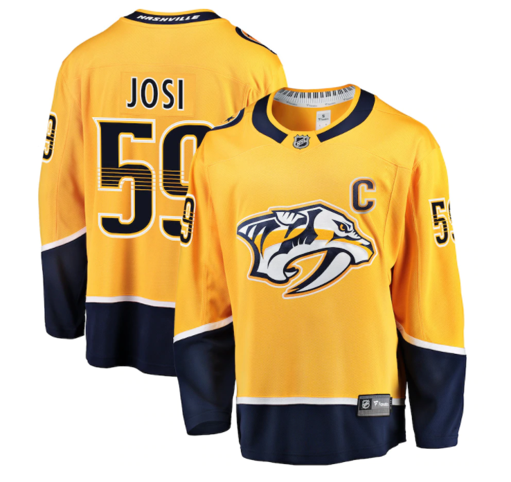 Men's Fanatics Nashville Predators Roman Josi Breakaway Gold NHL Jersey
