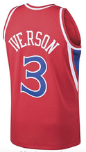 Load image into Gallery viewer, Men&#39;s Mitchell &amp; Ness Allen Iverson Philadelphia 76ers Red NBA Hardwood Classics Swingman Jersey
