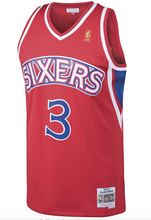 Load image into Gallery viewer, Men&#39;s Mitchell &amp; Ness Allen Iverson Philadelphia 76ers Red NBA Hardwood Classics Swingman Jersey
