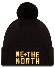 Load image into Gallery viewer, Toronto Raptors New Era Black 2020-21 City Edition - Alternate Pom Cuffed Knit Hat/Toque
