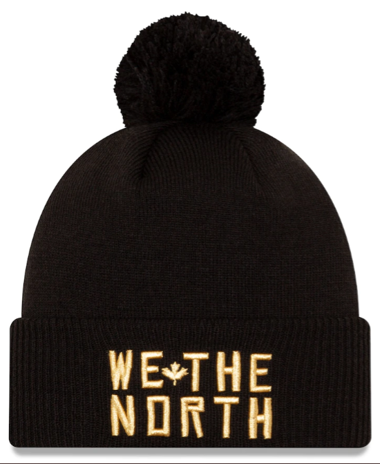 Toronto Raptors New Era Black 2020-21 City Edition - Alternate Pom Cuffed Knit Hat/Toque