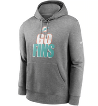Load image into Gallery viewer, Miami Dolphins Nike Fan Gear Local Club Pullover Hoodie - Heathered Charcoal
