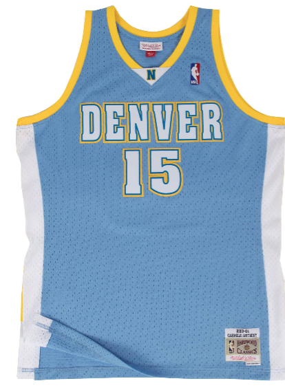 Men's Mitchell & Ness Carmelo Anthony Denver Nuggets Baby Blue Hardwood Classics Swingman Jersey