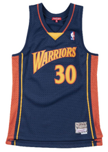 Load image into Gallery viewer, Men&#39;s Mitchell &amp; Ness Stephen Curry Golden State Warriors Blue NBA Hardwood Classics Swingman Jersey
