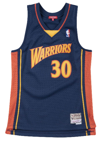Men's Mitchell & Ness Stephen Curry Golden State Warriors Blue NBA Hardwood Classics Swingman Jersey