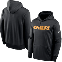 Load image into Gallery viewer, Kansas City Chiefs Nike Black Fan Gear Wordmark Performance Pullover Hoodie
