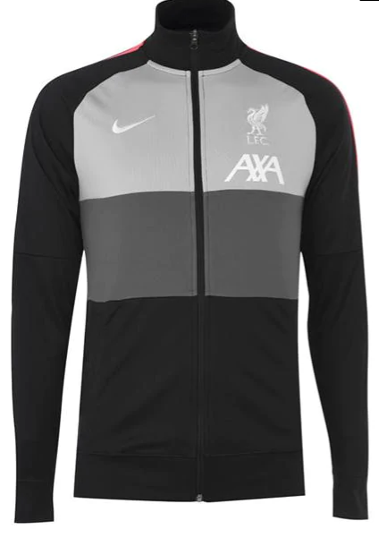 Men's Nike Liverpool Full-Zip Anthem Black & Grey Track Soccer Jacket