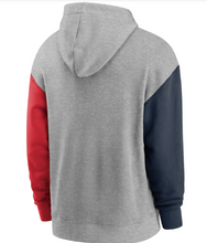 Load image into Gallery viewer, New England Patriots Nike Heathered Gray Fan Gear Heritage Tri-Blend Pullover Hoodie
