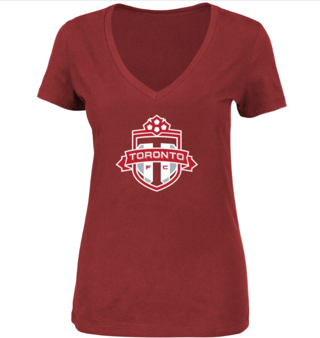 Women's Toronto FC Majestic Red Plus Size Primary V-Neck T-Shirt