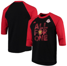 Load image into Gallery viewer, Men&#39;s Adidas Toronto FC Raglan Slogan Black &amp; Red Soccer T-Shirt / Tee
