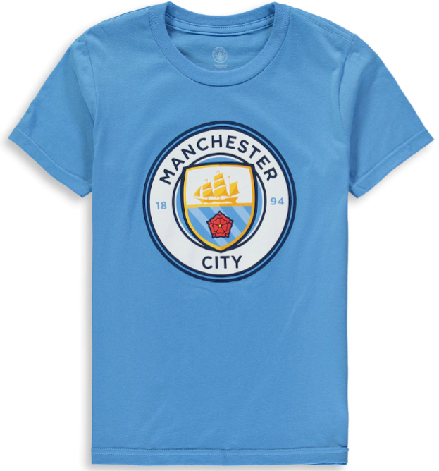Men's Manchester City Team Primary Logo Light Blue Soccer T-Shirt / Tee