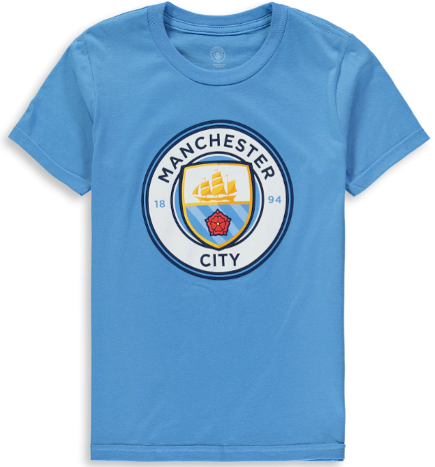 Manchester Cityl Team Primary Logo T-Shirt - Light Blue