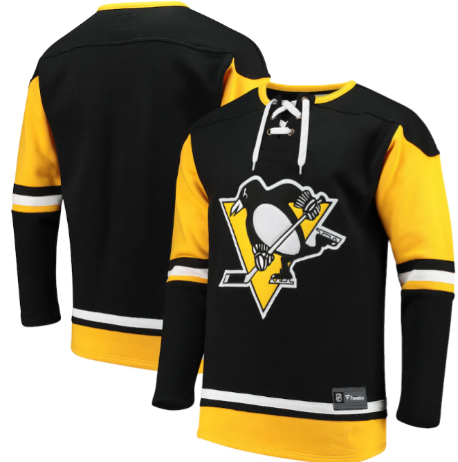 Pittsburgh Penguins Fanatics  Black Lace-up Sweater