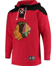 Load image into Gallery viewer, Chicago Blackhawks Fanatics Branded Red/Black Breakaway - Lace-Up Pullover Hoodie
